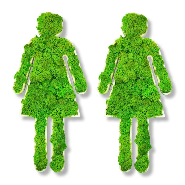 Moosbild - Piktogram - WC-Set - PLA-Rahmen - Islandmoos, 49,90