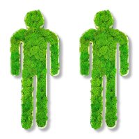 Moosbild - Piktogram - WC-Set - PLA-Rahmen - Islandmoos