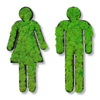 Moosbild - Piktogram - WC-Set - PLA-Rahmen - Islandmoos