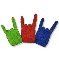 Moosbild - Piktogram - Metal Hand - PLA-Rahmen - Islandmoos