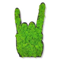 Moosbild - Piktogram - Metal Hand - PLA-Rahmen - Islandmoos