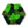 Moosbild - Hexagon 30 cm - Islandmoos - Spots Dunkelgrün - PLA-Rahmen